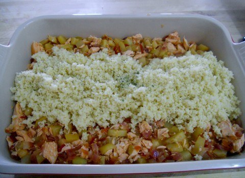 cuscús con salmón y verduras